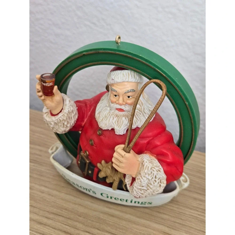 Vintage 1992 Coca-Cola Trim A Tree Santa Claus Ornament Set Haddon Sundblom Art